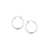Sterling Silver Polished Thin Hoop Earrings with Rhodium Plating (2x20mm) - DestGlow