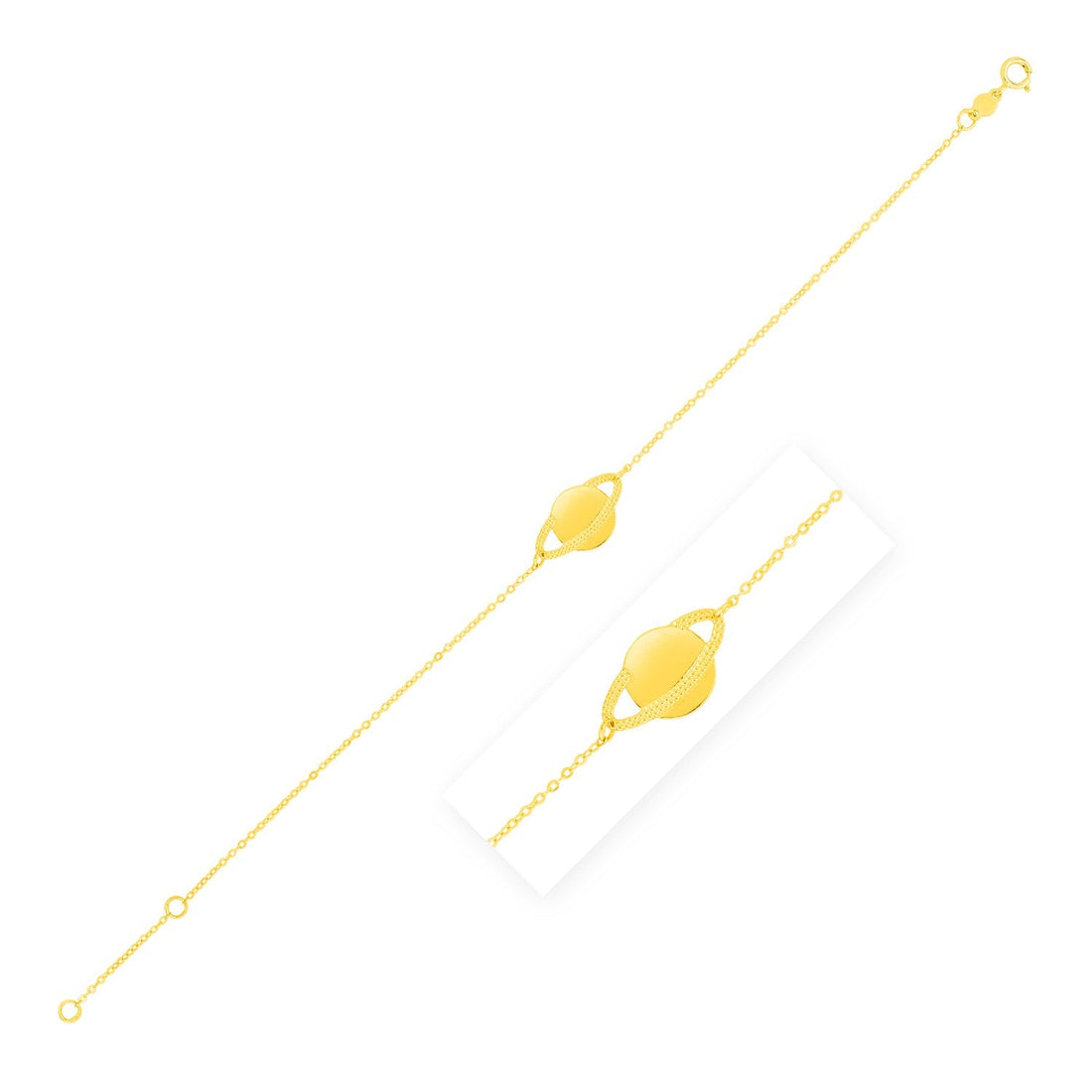 14K Yellow Gold Saturn Bracelet by Avera Group