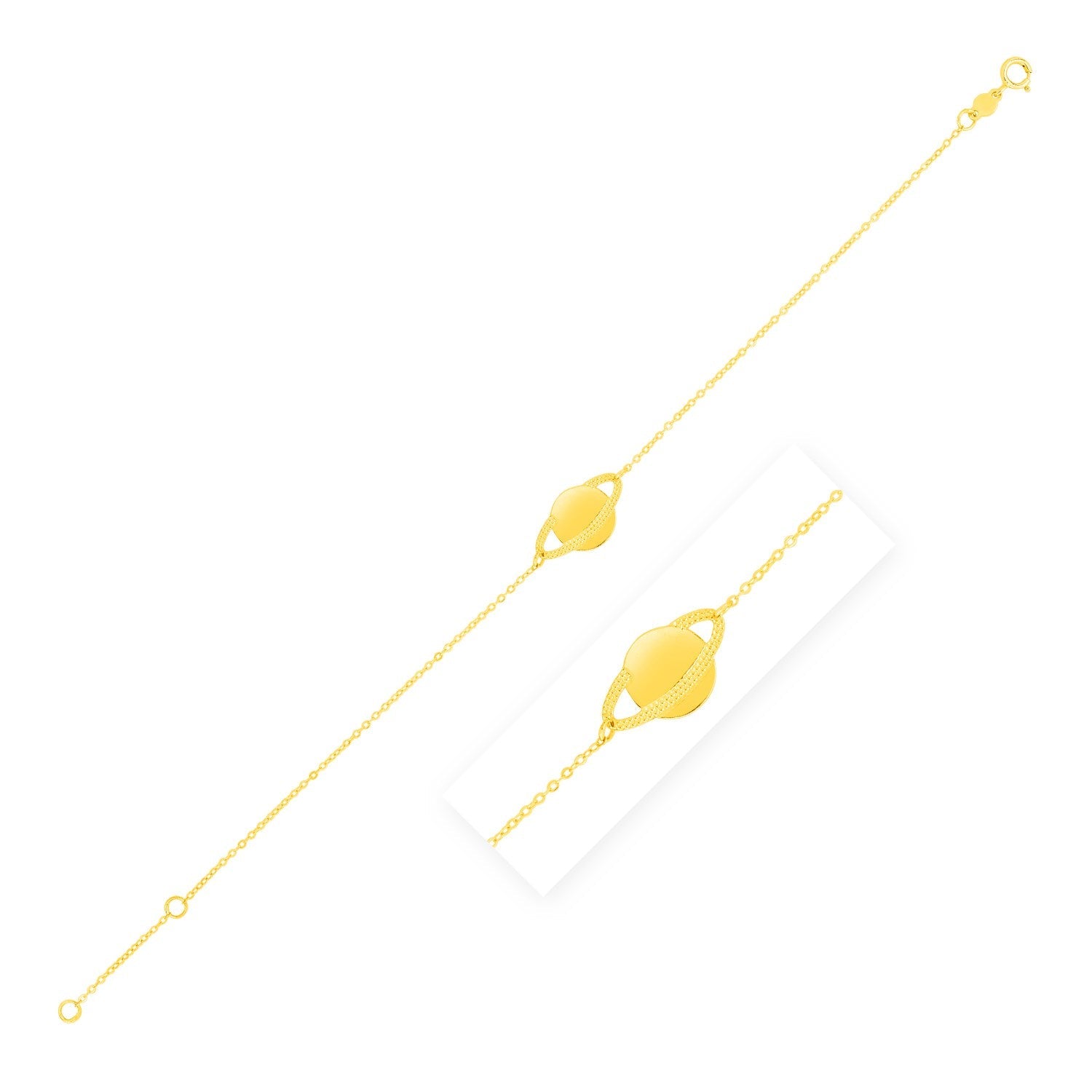 14K Yellow Gold Saturn Bracelet by Avera Group