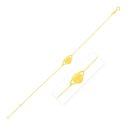 14K Yellow Gold Saturn Bracelet by Bids.com
