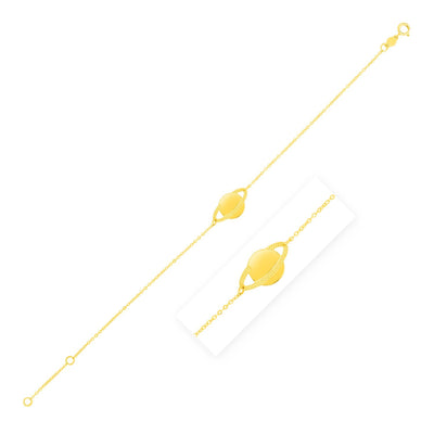 14K Yellow Gold Saturn Bracelet - bracelets
