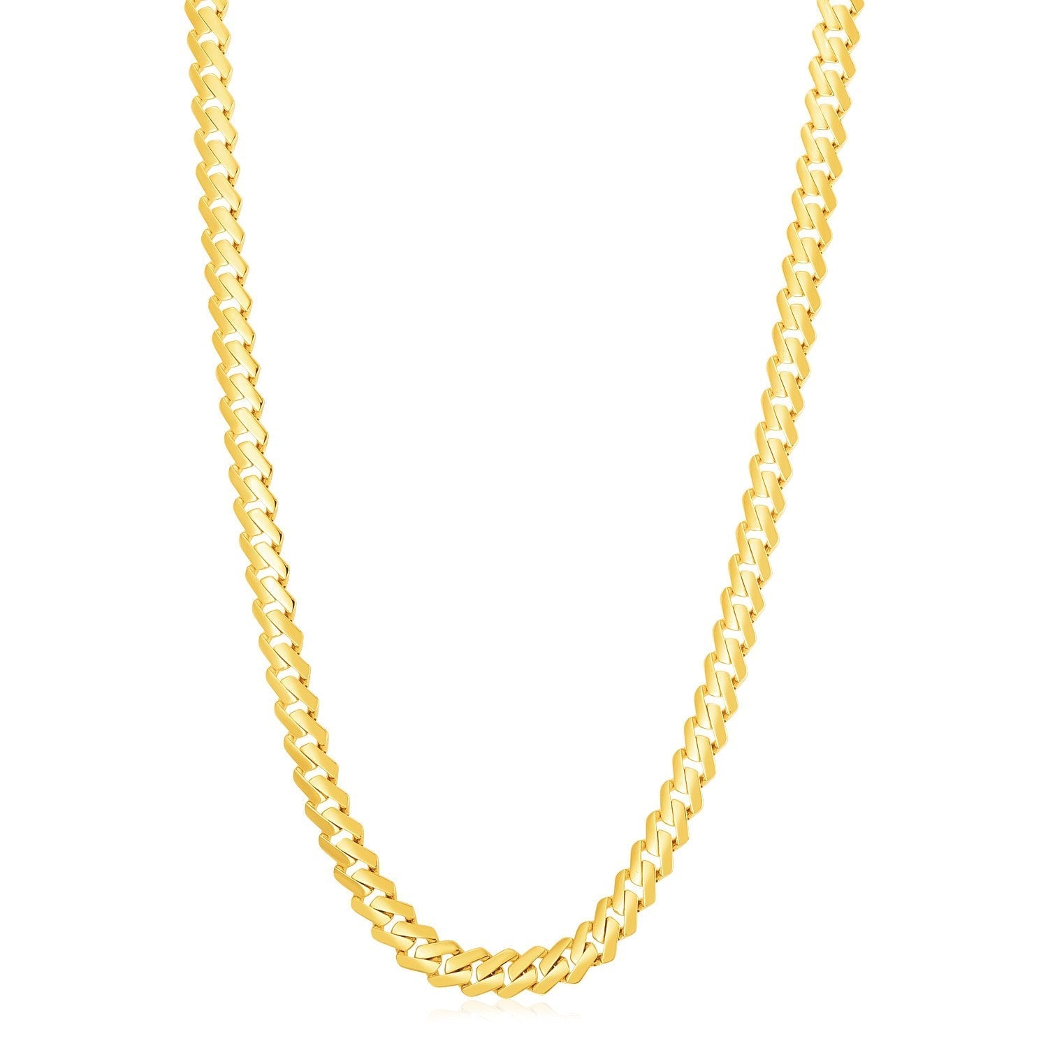 14k Yellow Gold High Polish Modern Lite Edge Chain (8.0mm) 