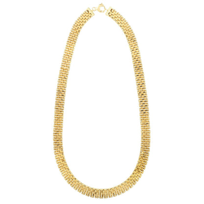 14k Yellow Gold Faceted Panther Link Chain Necklace by Bids.com