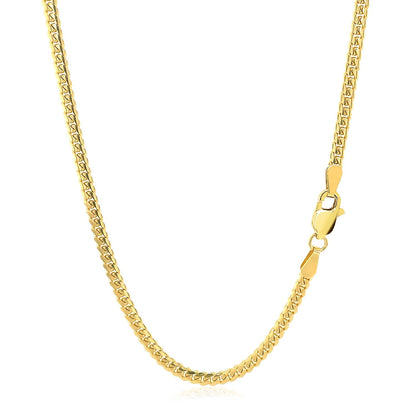 2.6mm 14k Yellow Gold Classic Solid Miami Cuban Chain by Bids.com