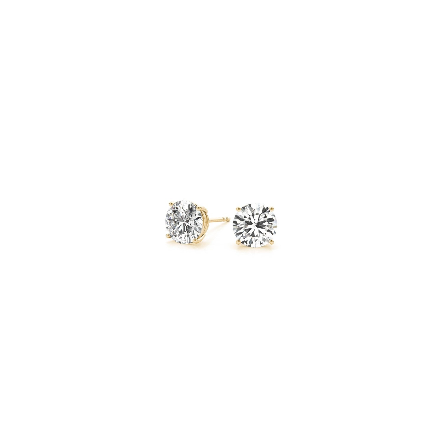 1/2 cttw Lab Grown Round Diamond Stud Earrings 14k Yellow Gold (G/VS2) - DestGlow