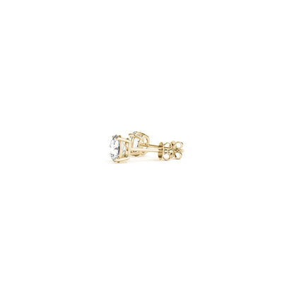1/2 cttw Lab Grown Round Diamond Stud Earrings 14k Yellow Gold (G/VS2) - DestGlow