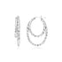 Sterling Silver Double Oval Textured Hoop Earrings - DestGlow
