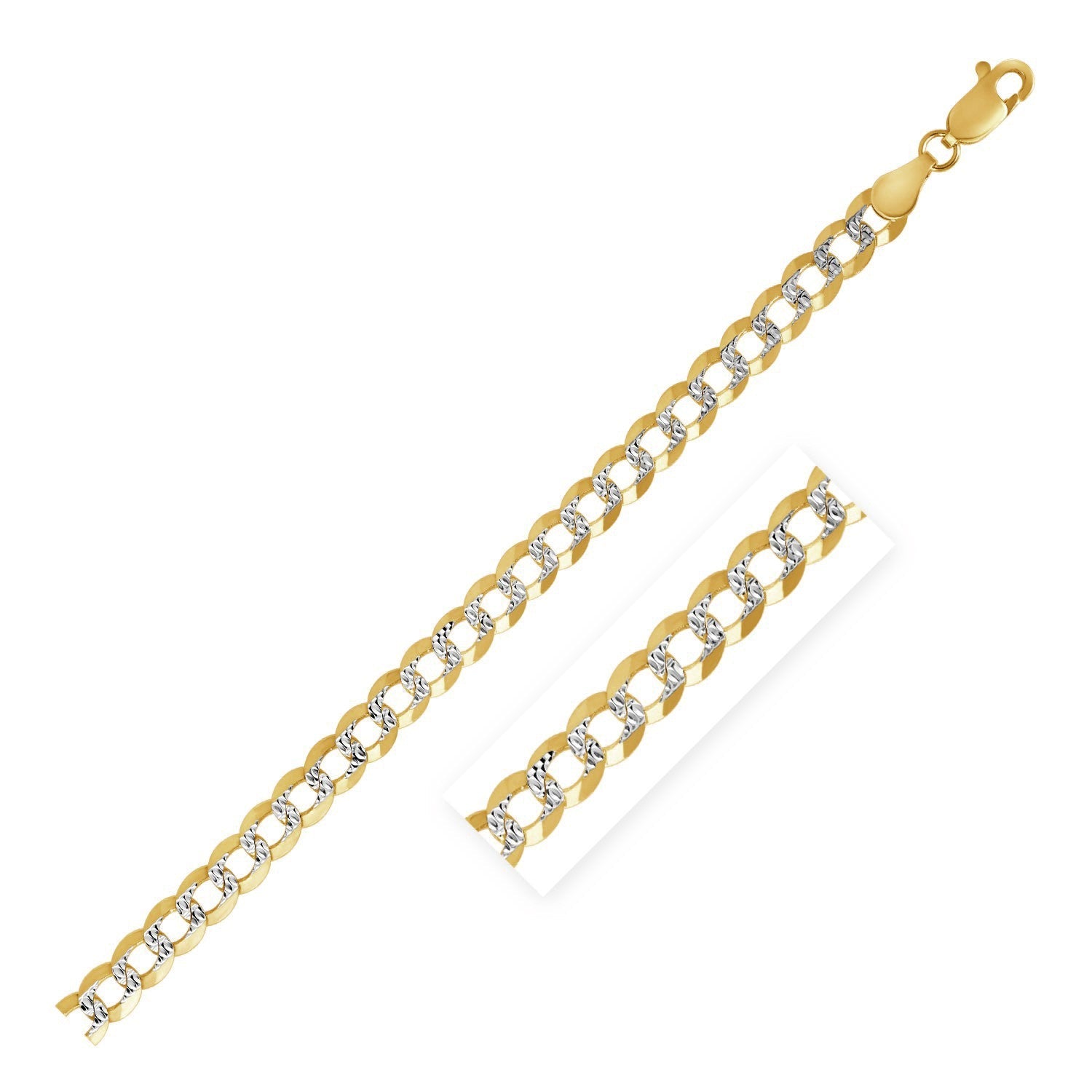 3.2 mm 14k Two Tone Gold Pave Curb Chain by Bids.com