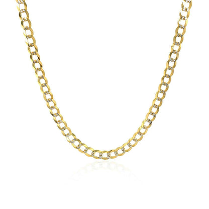 14k Two Tone Gold Pave Curb Chain (3.20 mm)