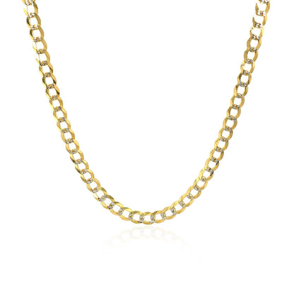 14k Two Tone Gold Pave Curb Chain (3.20 mm) 