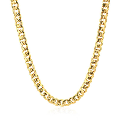 4.5mm 14k Yellow Gold Miami Cuban Semi Solid Chain by Bids.com