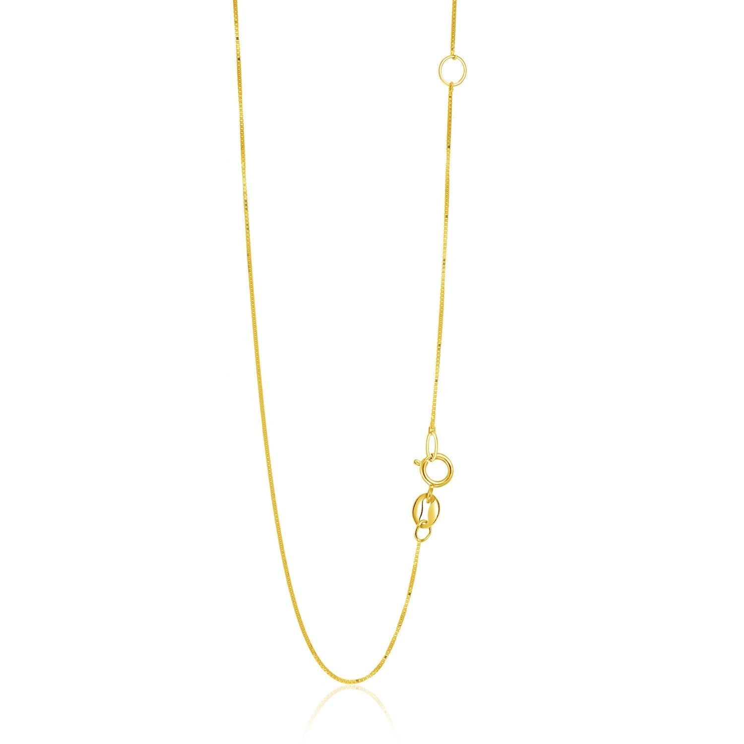 14k Yellow Gold Adjustable Box Chain 0.6mm  DestGlow
