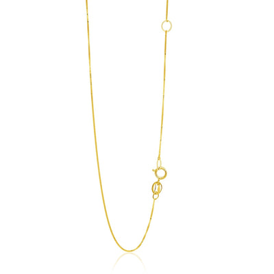 14k Yellow Gold Adjustable Box Chain 0.6mm - necklaces