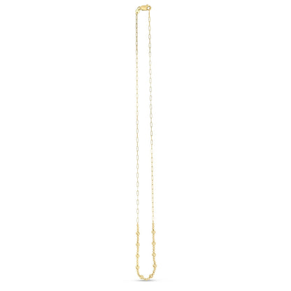14k Yellow Gold Bead Paperclip Necklace by Bids.com