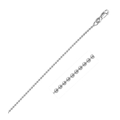 14k White Gold Bead Chain 1.5mm by Bids.com