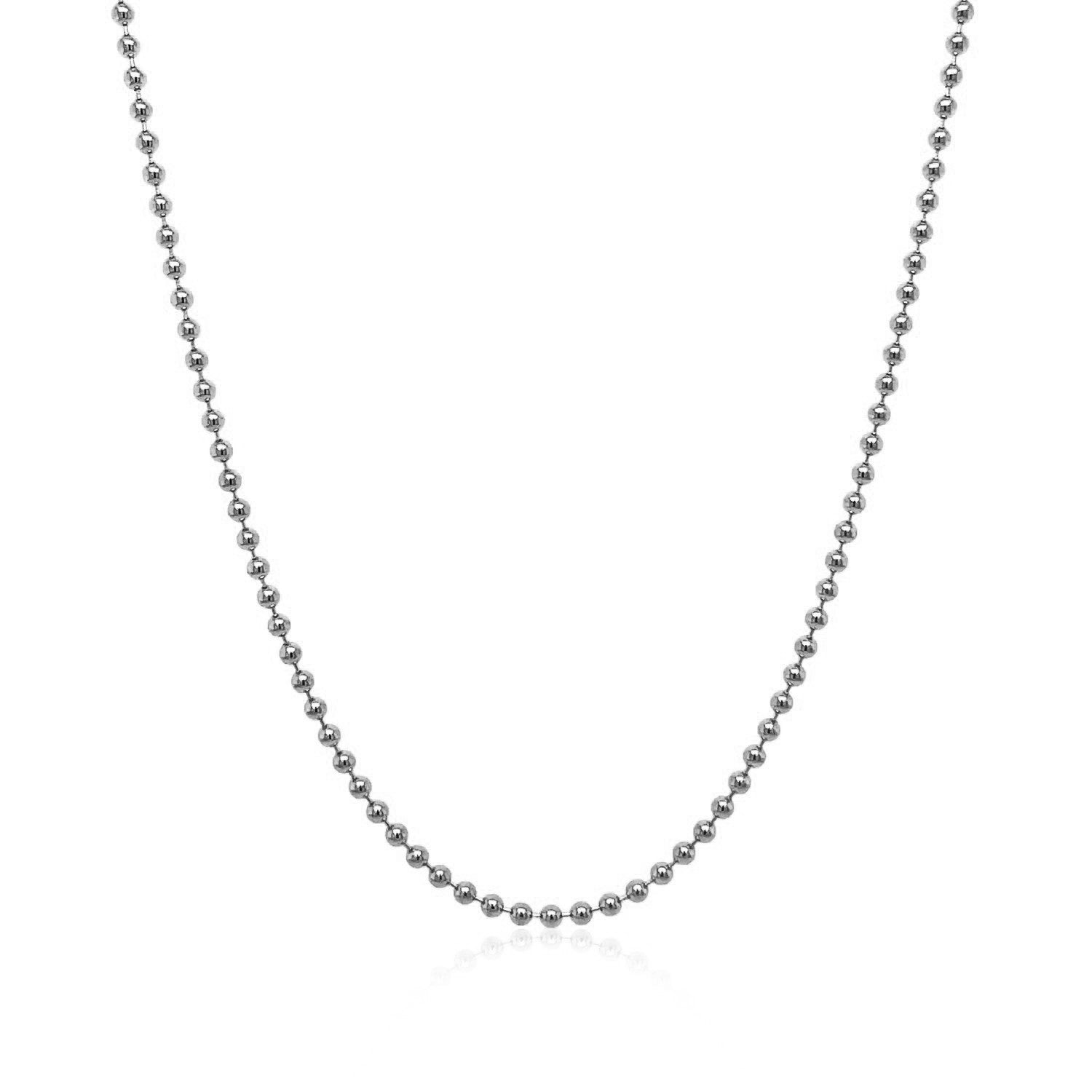 14k White Gold Bead Chain 1.5mm by Bids.com