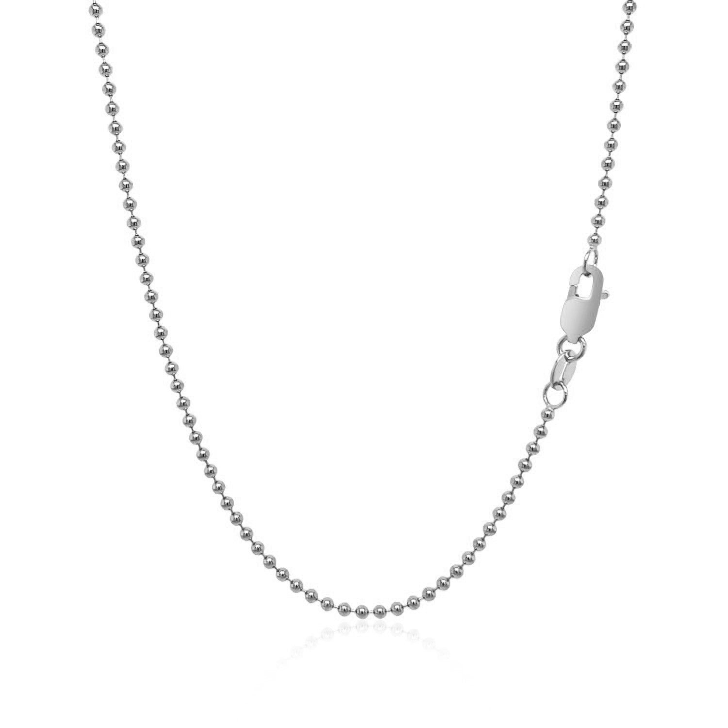 14k White Gold Bead Chain 1.5mm by Bids.com