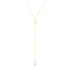 14k Yellow Gold Lariat Necklace with Pearls - necklaces