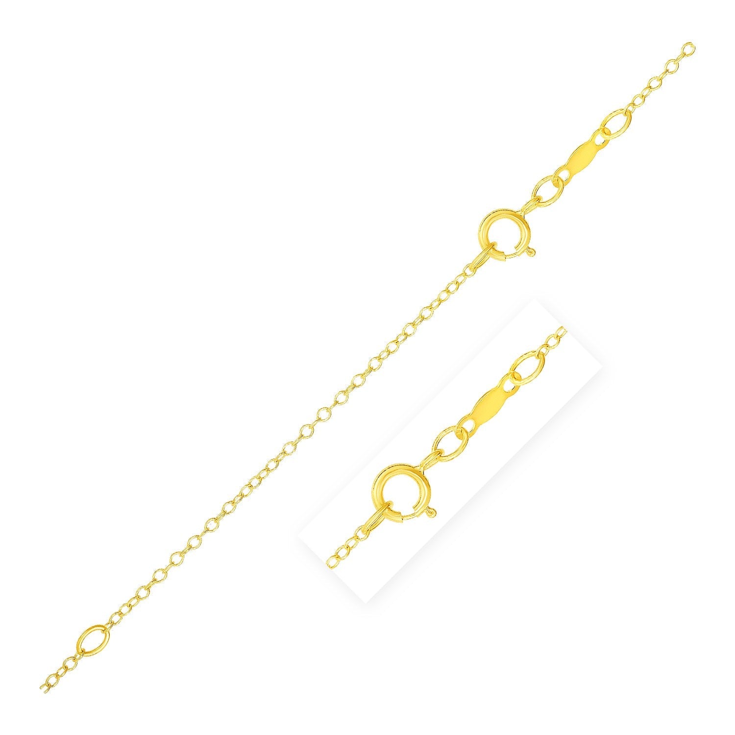 Extendable Cable Chain in 14k Yellow Gold (1.30 mm) - DestGlow