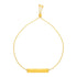 Adjustable Bracelet with Shiny Bar in 14k Yellow Gold - DestGlow