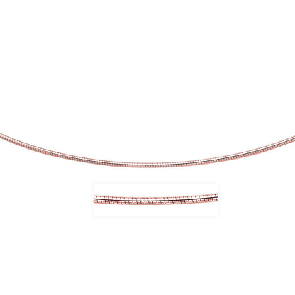 14k Rose Gold Necklace in a Round Omega Chain Style 
