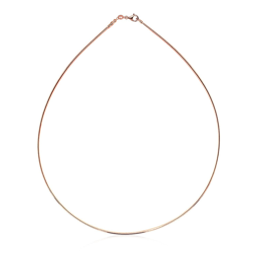 14k Rose Gold Necklace in a Round Omega Chain Style 