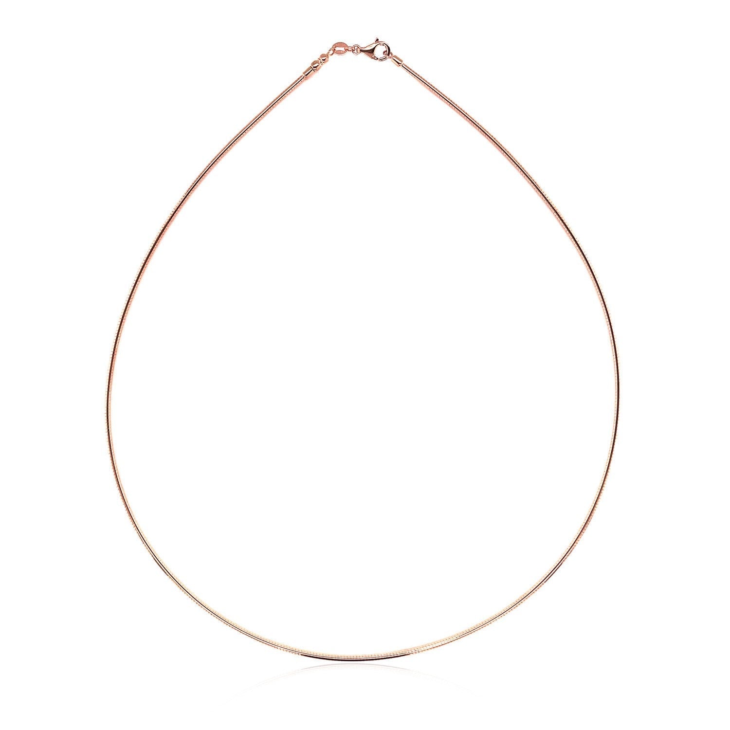 14k Rose Gold Necklace in a Round Omega Chain Style 