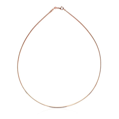 14k Rose Gold Necklace in a Round Omega Chain Style 
