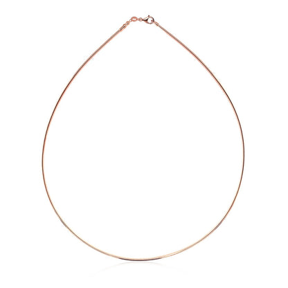 14k Rose Gold Necklace in a Round Omega Chain Style by Bids.com