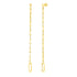 14k Yellow Gold Long Paperclip Chain Dangle Earrings - earrings