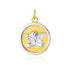 14k Two Tone Gold Round Angel Medal Pendant - necklaces