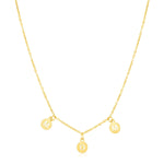 14k Yellow Gold Mom Necklace with Circle Drops - necklaces