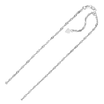 Sterling Silver 1.5mm Adjustable Singapore Chain by Bids.com