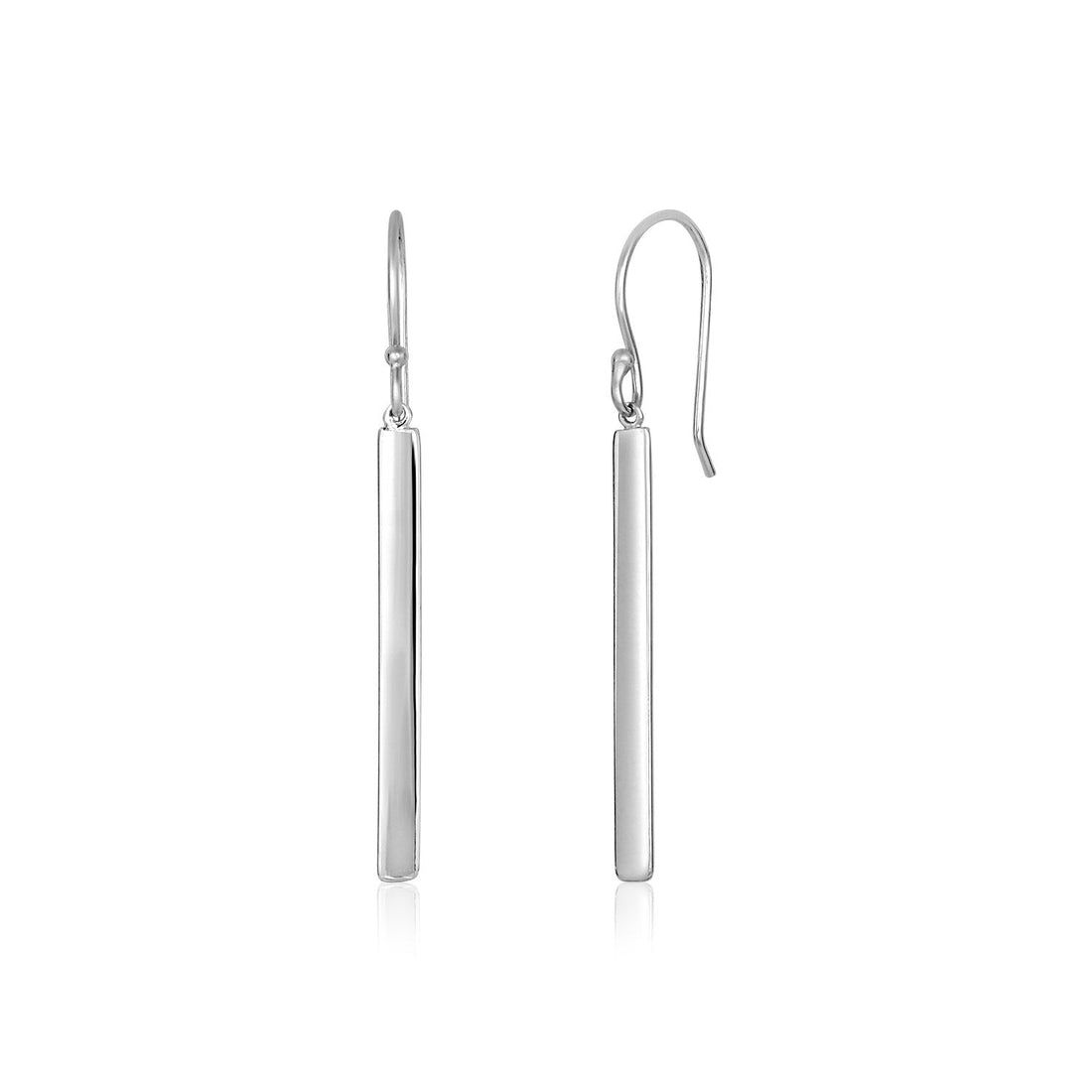 Sterling Silver Polished Bar Earrings - DestGlow