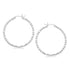 Sterling Silver Rhodium Plated Woven Style Polished Hoop Earrings by Avera Group