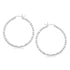 Sterling Silver Rhodium Plated Woven Style Polished Hoop Earrings(2x30mm) - DestGlow