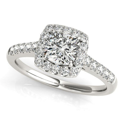 14k White Gold Square Outer Shape Round Diamond Engagement Ring (3/4 cttw) by Bids.com