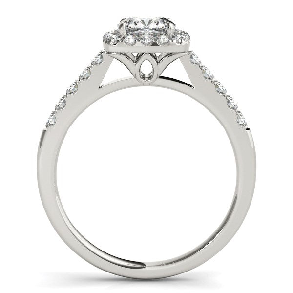 14k White Gold Square Outer Shape Round Diamond Engagement Ring (3/4 cttw) by Bids.com