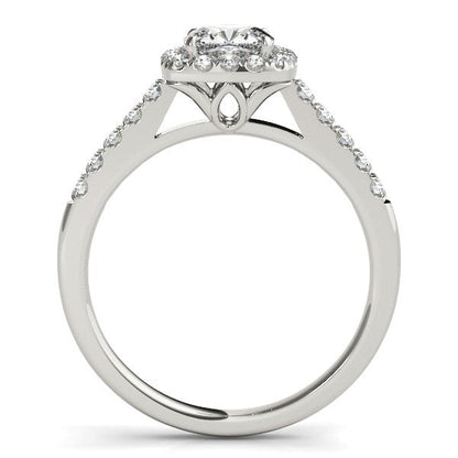 14k White Gold Square Outer Shape Round Diamond Engagement Ring (3/4 cttw) by Bids.com