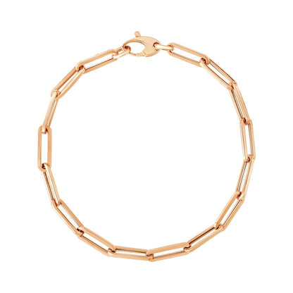 14K Rose Gold Bold Paperclip Chain Bracelet - necklaces