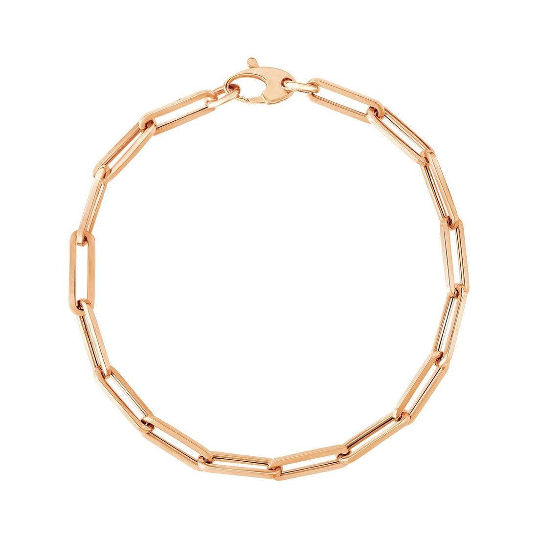 14K Rose Gold Bold Paperclip Chain Bracelet - necklaces