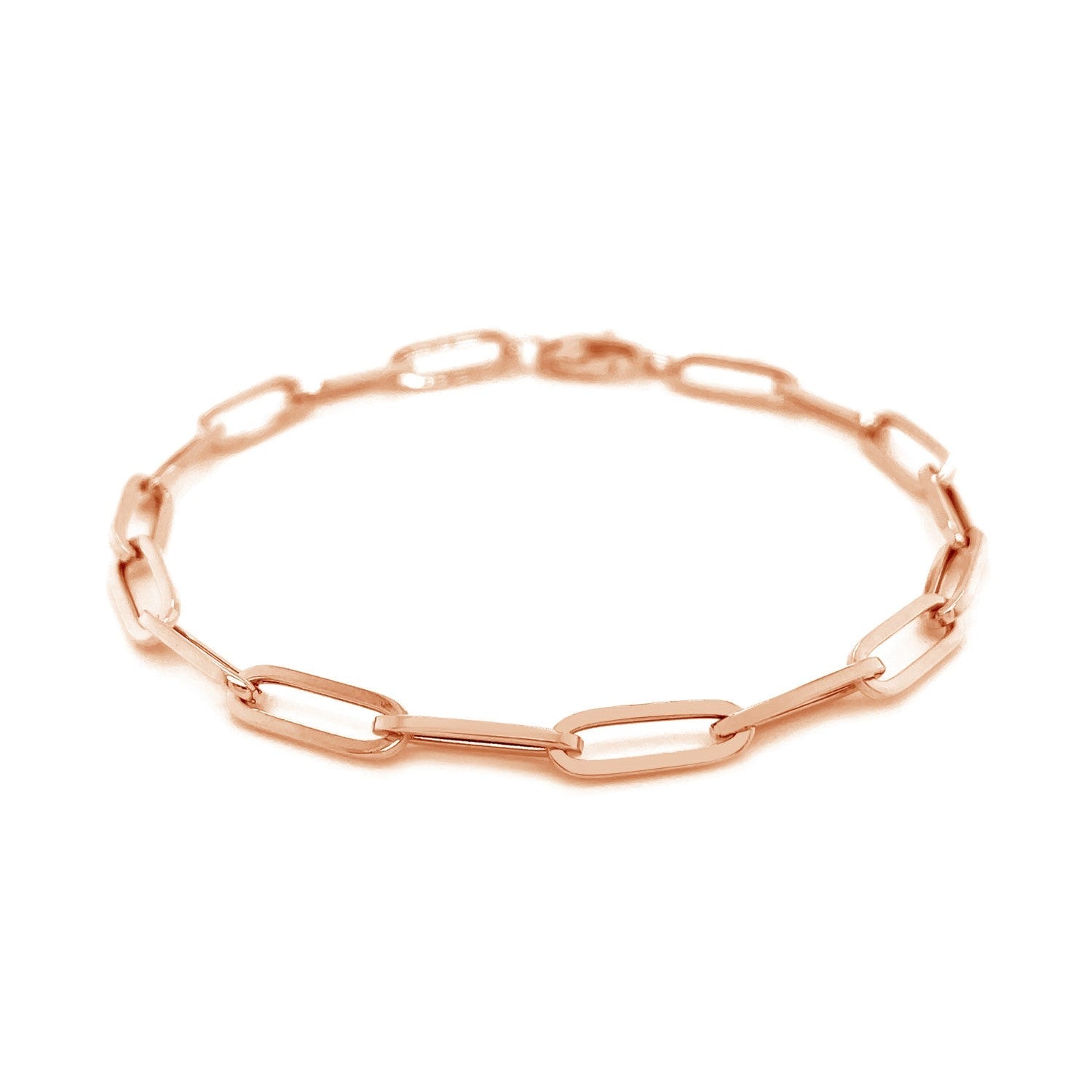 14K Rose Gold Bold Paperclip Chain Bracelet - DestGlow