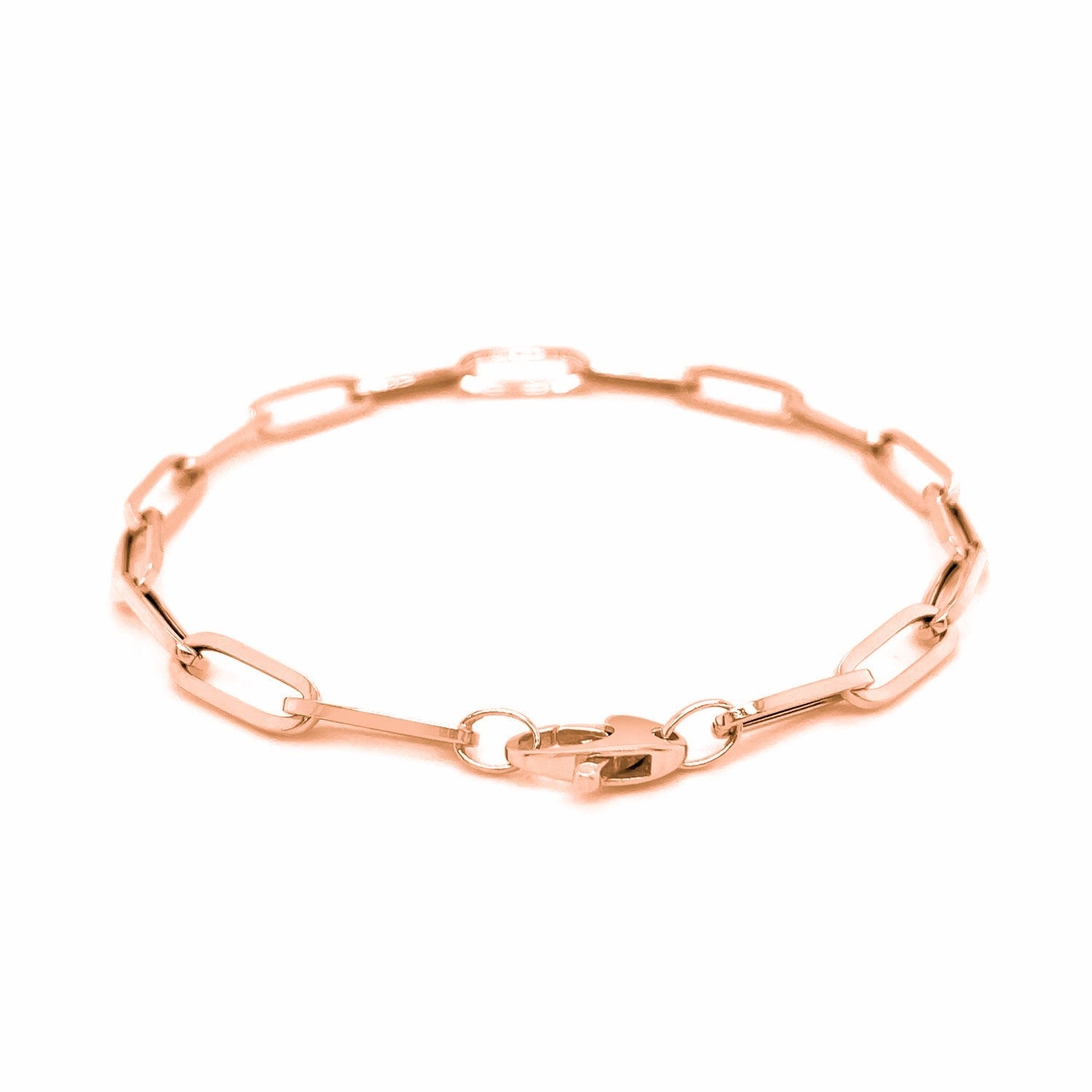 14K Rose Gold Bold Paperclip Chain Bracelet - DestGlow