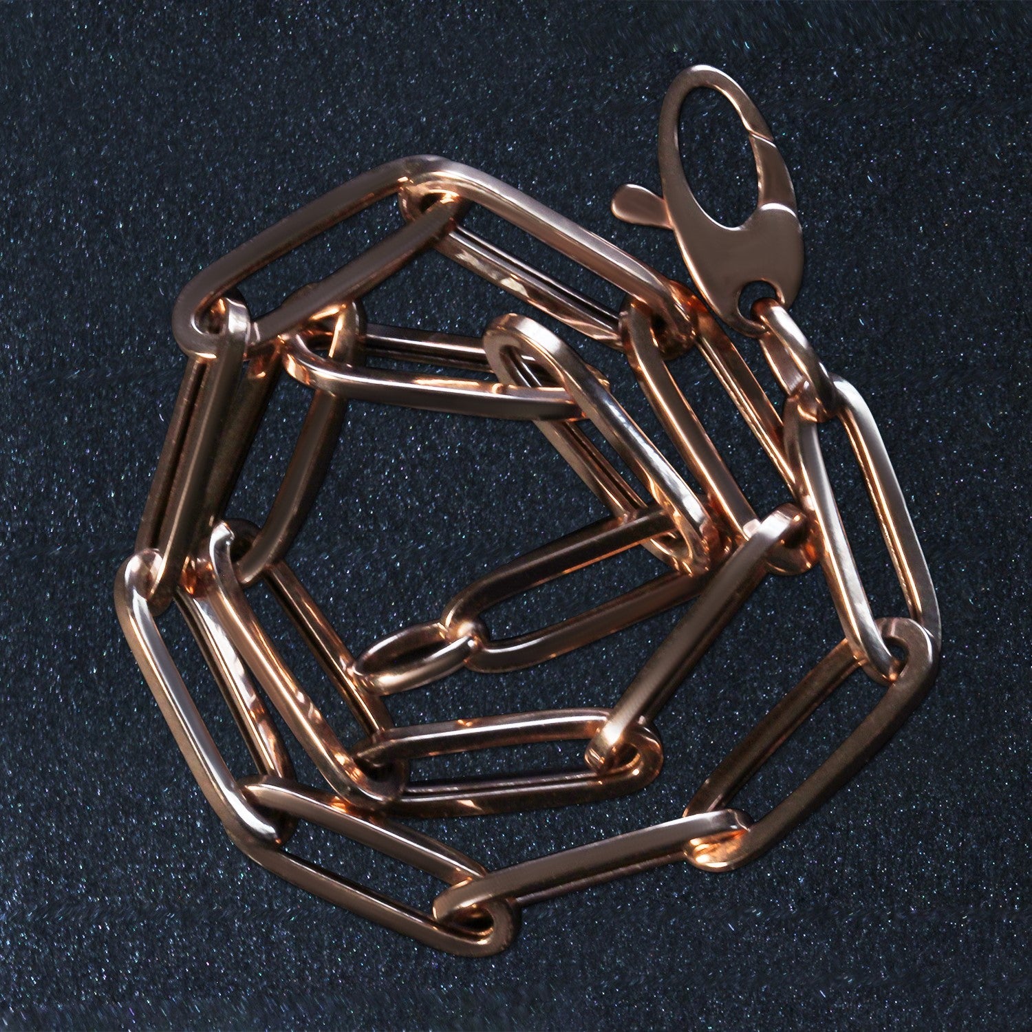 14K Rose Gold Bold Paperclip Chain Bracelet - DestGlow