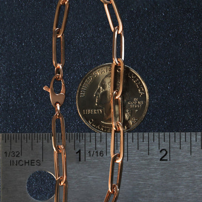 14K Rose Gold Bold Paperclip Chain Bracelet - DestGlow