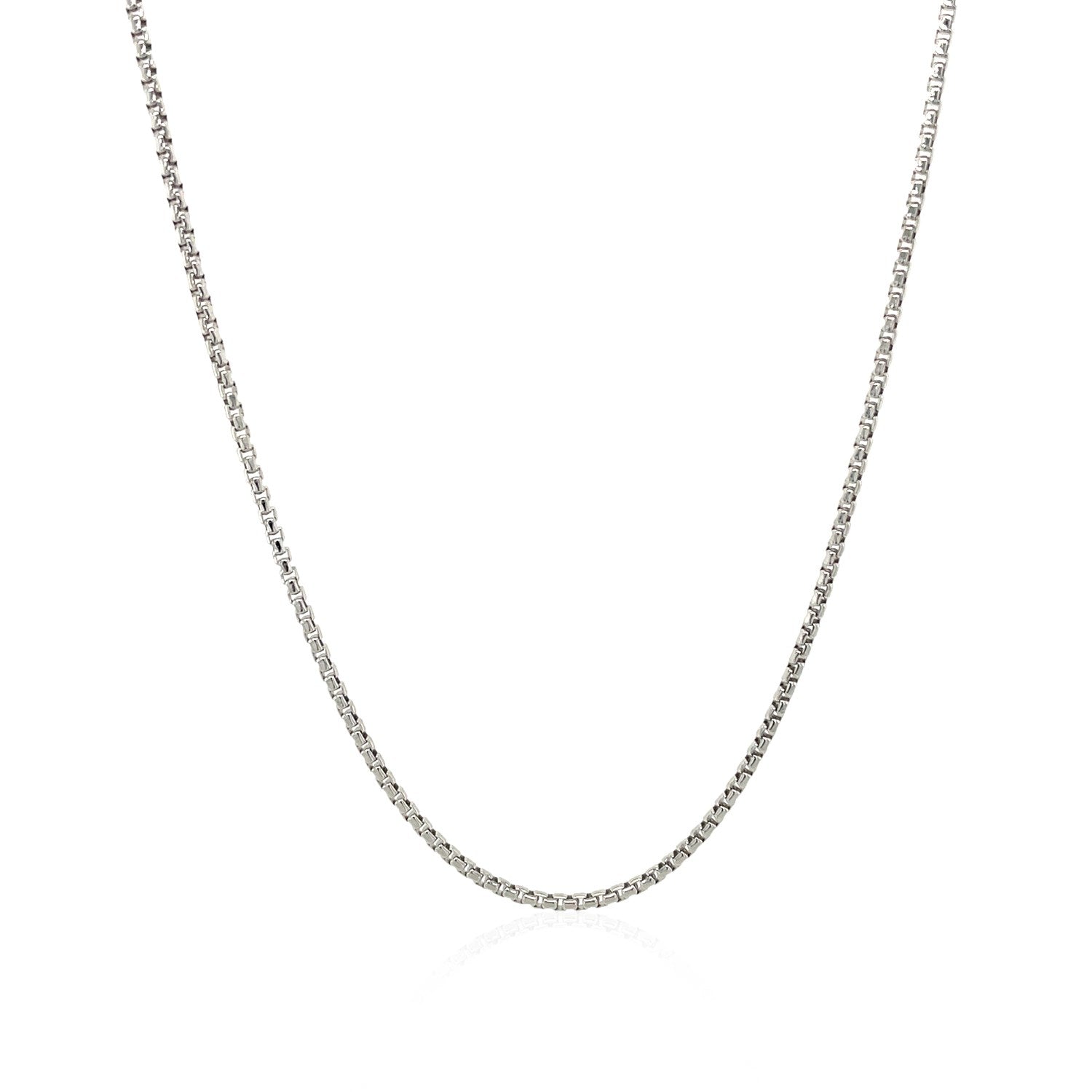 Sterling Silver Rhodium Plated Round Box Chain (1.30 mm) - DestGlow