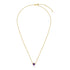 14k Yellow Gold 17 inch Necklace with Round Amethyst - necklaces