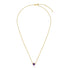 14k Yellow Gold 17 inch Necklace with Round Amethyst by Avera Group