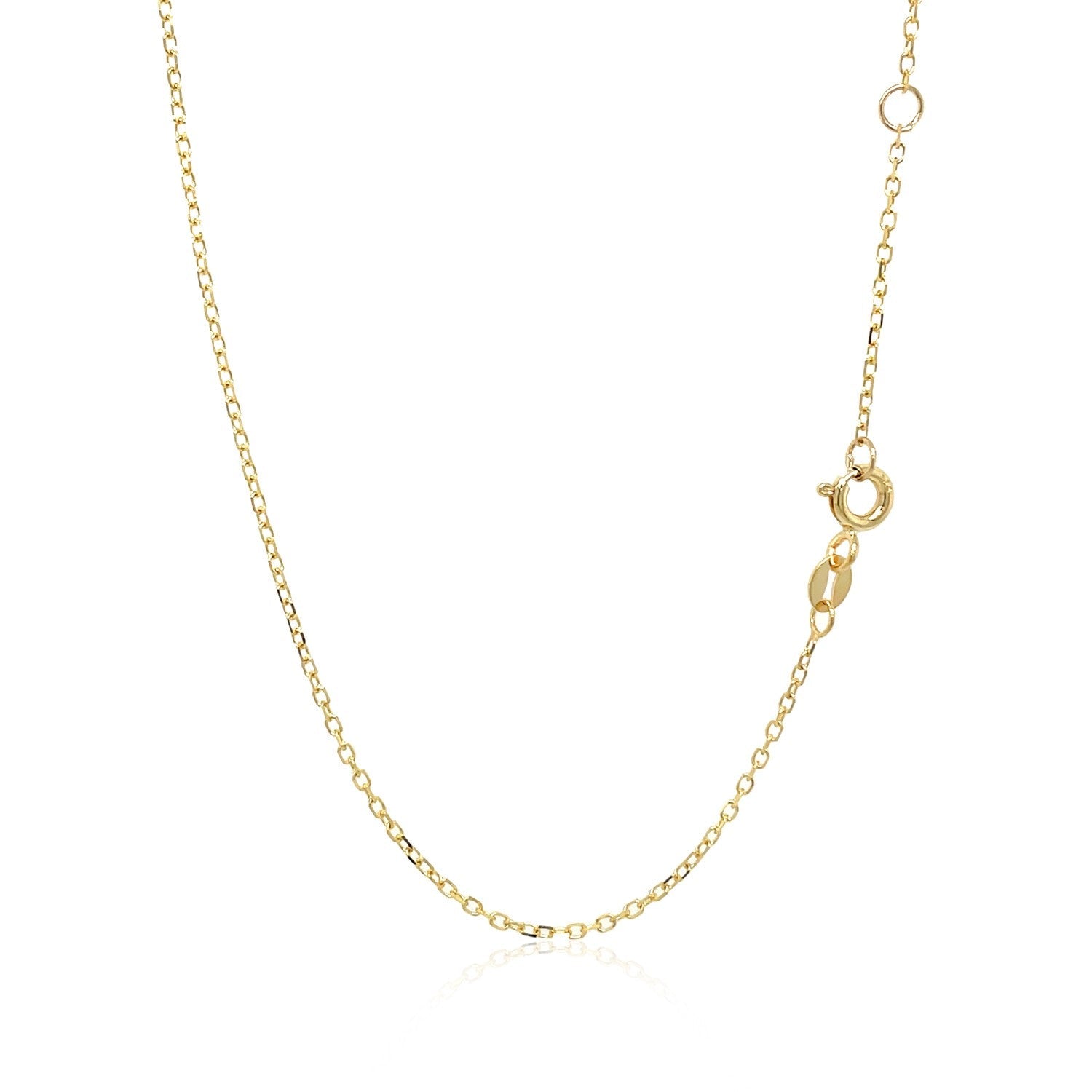 14k Yellow Gold 17 inch Necklace with Round Amethyst - DestGlow