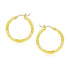 10k Yellow Gold Diamond Cut Hoop Earrings (3x20mm) 